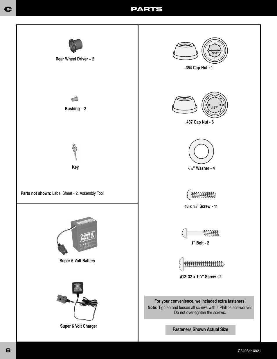 Parts | FORD C3493 User Manual | Page 6 / 28