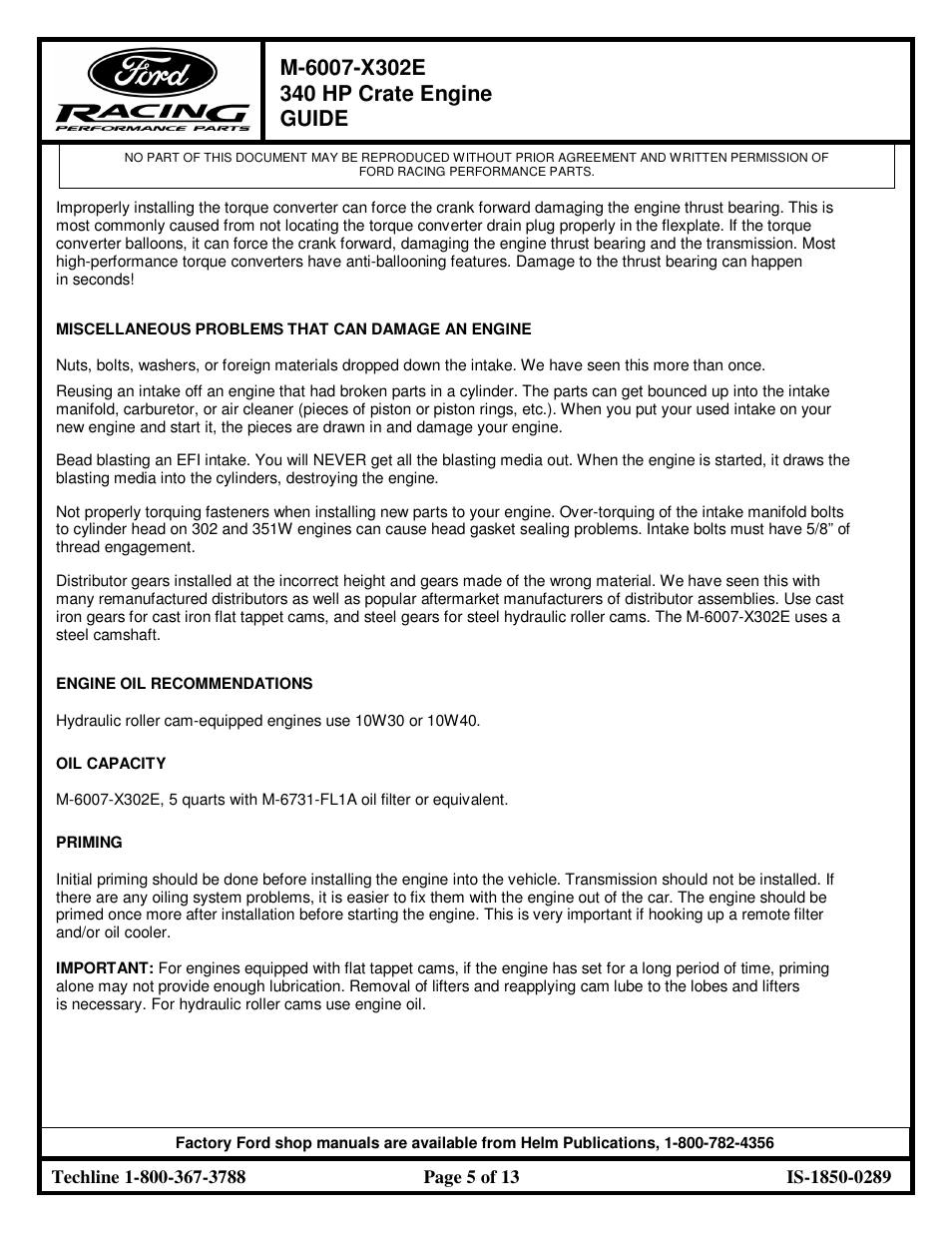 FORD RACING M-6007-X302E User Manual | Page 5 / 13