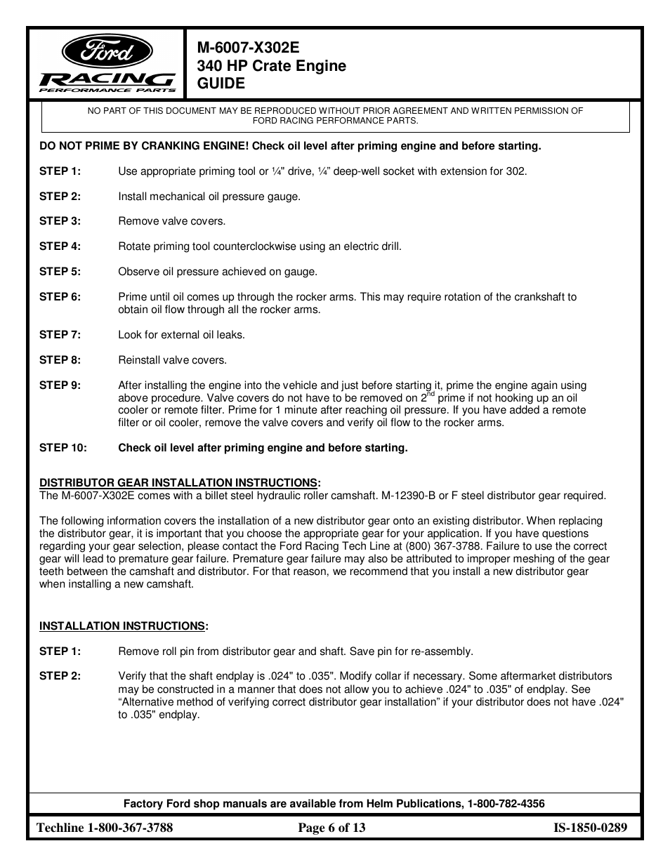 FORD RACING M-6007-X302E User Manual | Page 6 / 13