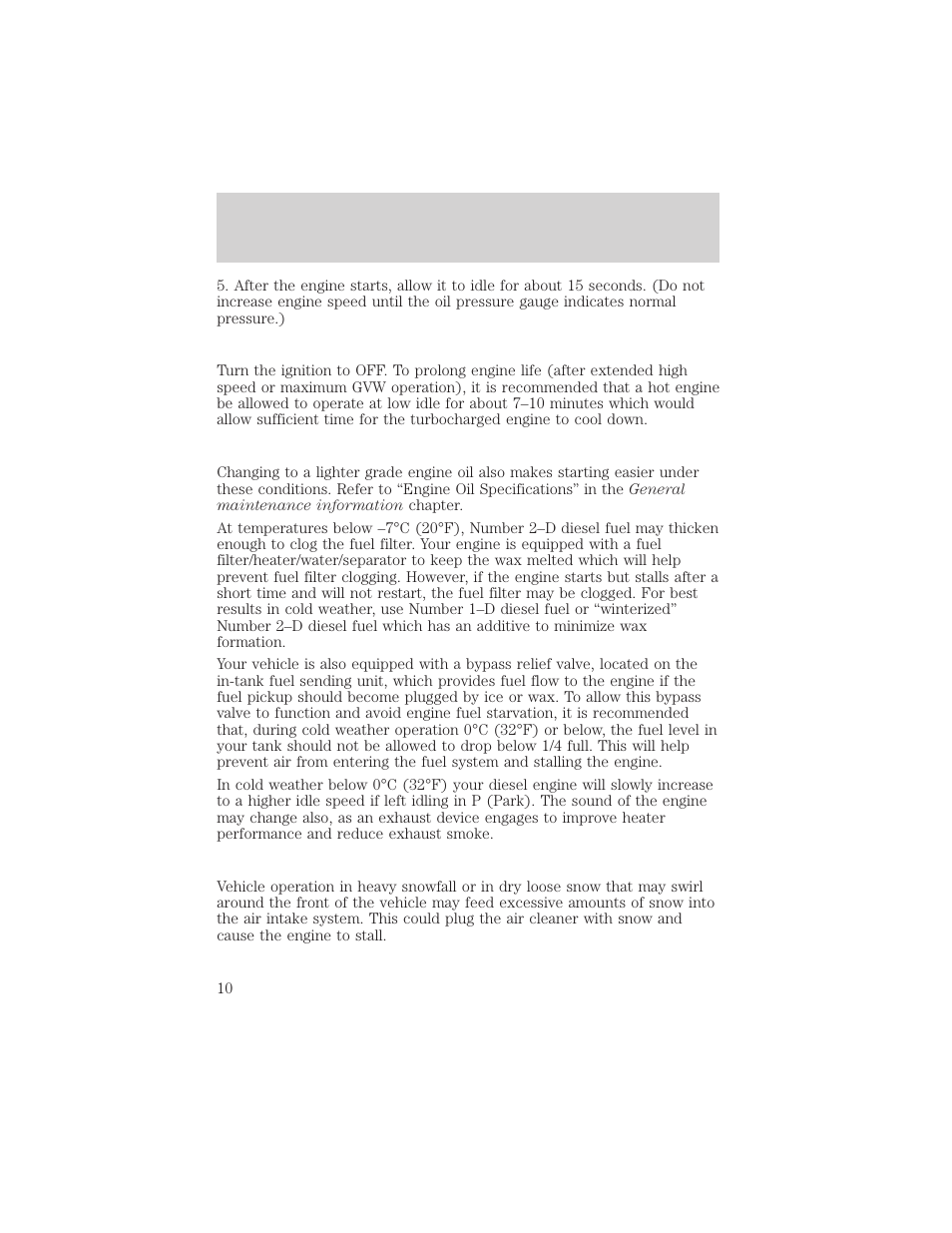 Starting | FORD 2002 Excursion User Manual | Page 10 / 40