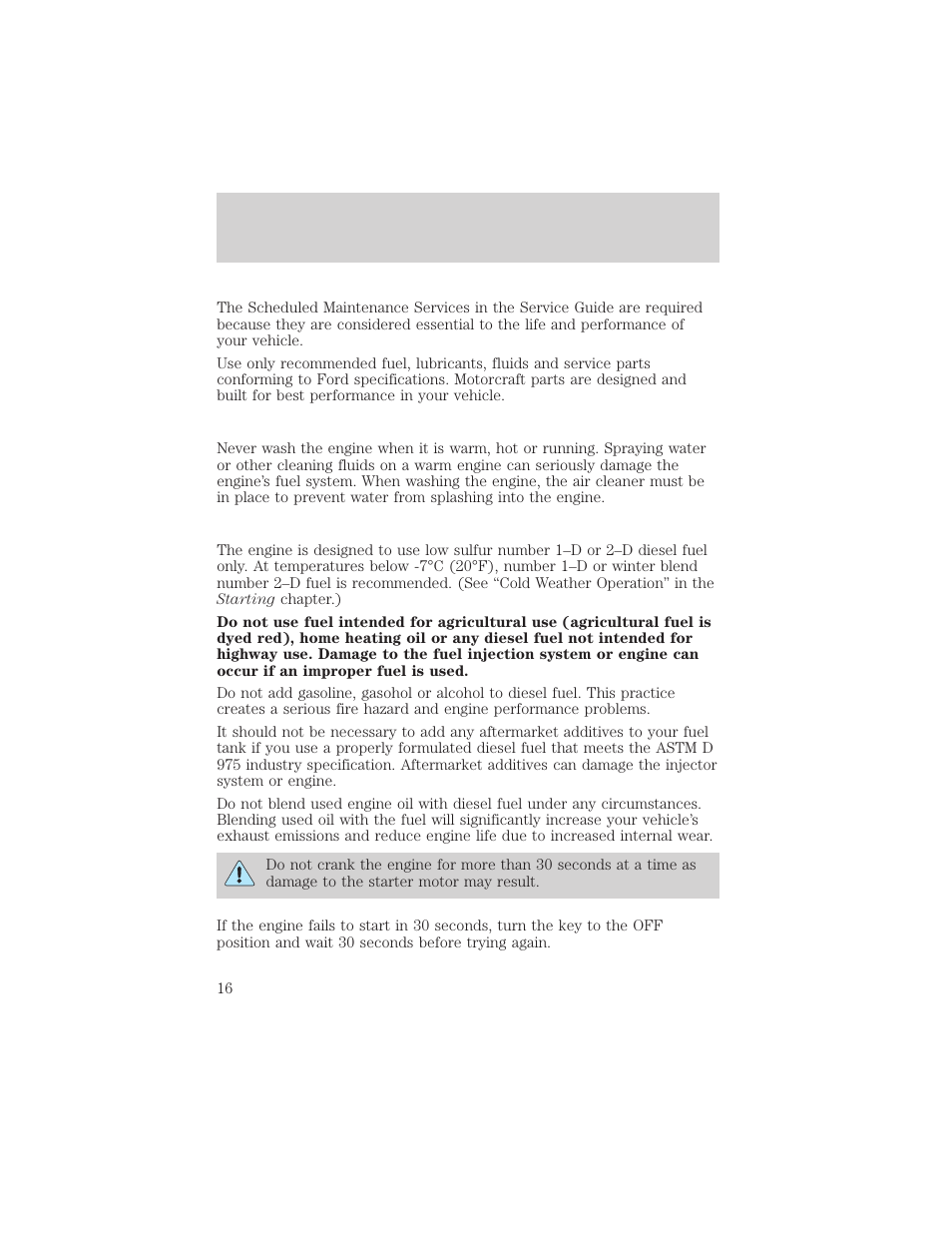 General maintenance information | FORD 2002 Excursion User Manual | Page 16 / 40