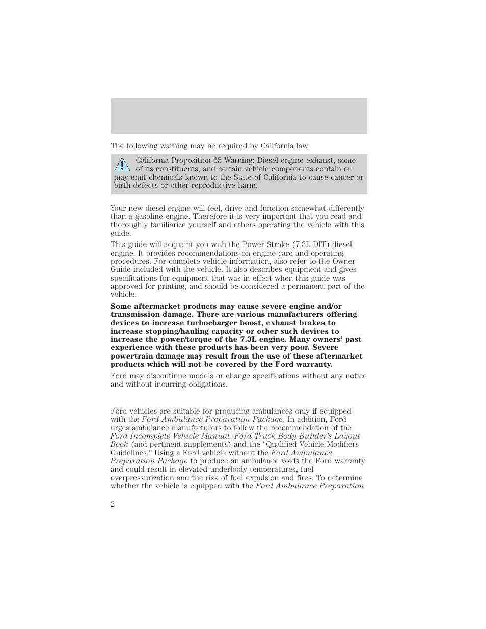 Introduction | FORD 2002 Excursion User Manual | Page 2 / 40