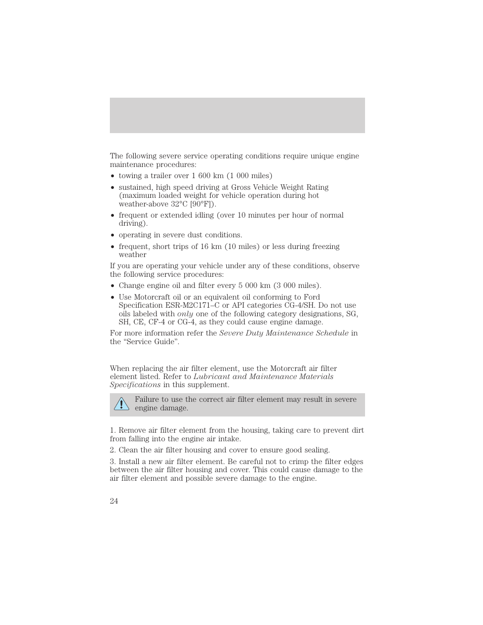 General maintenance information | FORD 2002 Excursion User Manual | Page 24 / 40