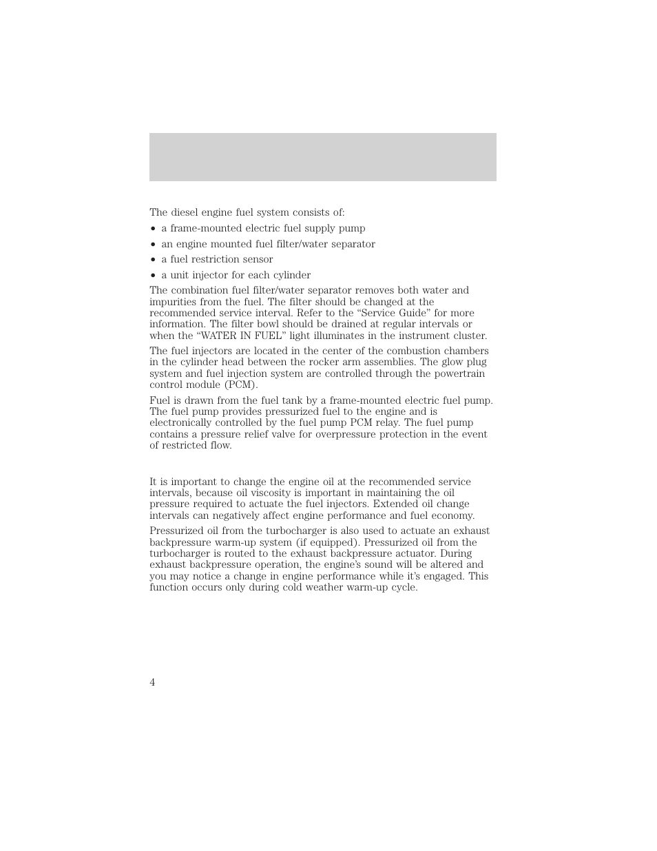 Diesel information | FORD 2002 Excursion User Manual | Page 4 / 40
