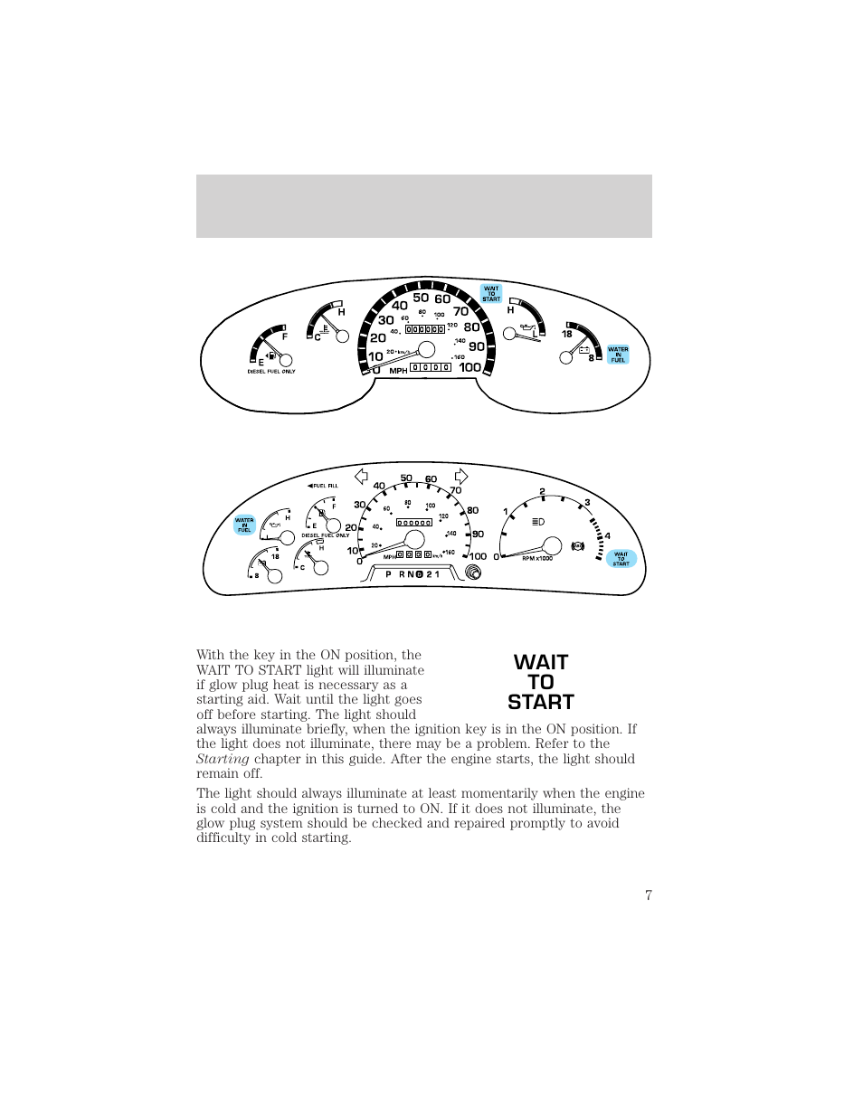 Wait to start | FORD 2002 Excursion User Manual | Page 7 / 40