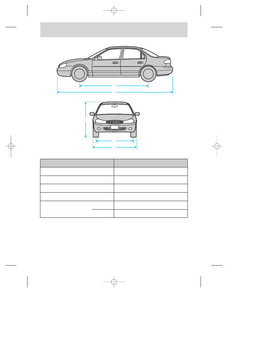 Capacities and specifications | FORD 1998 Contour User Manual | Page 190 / 200