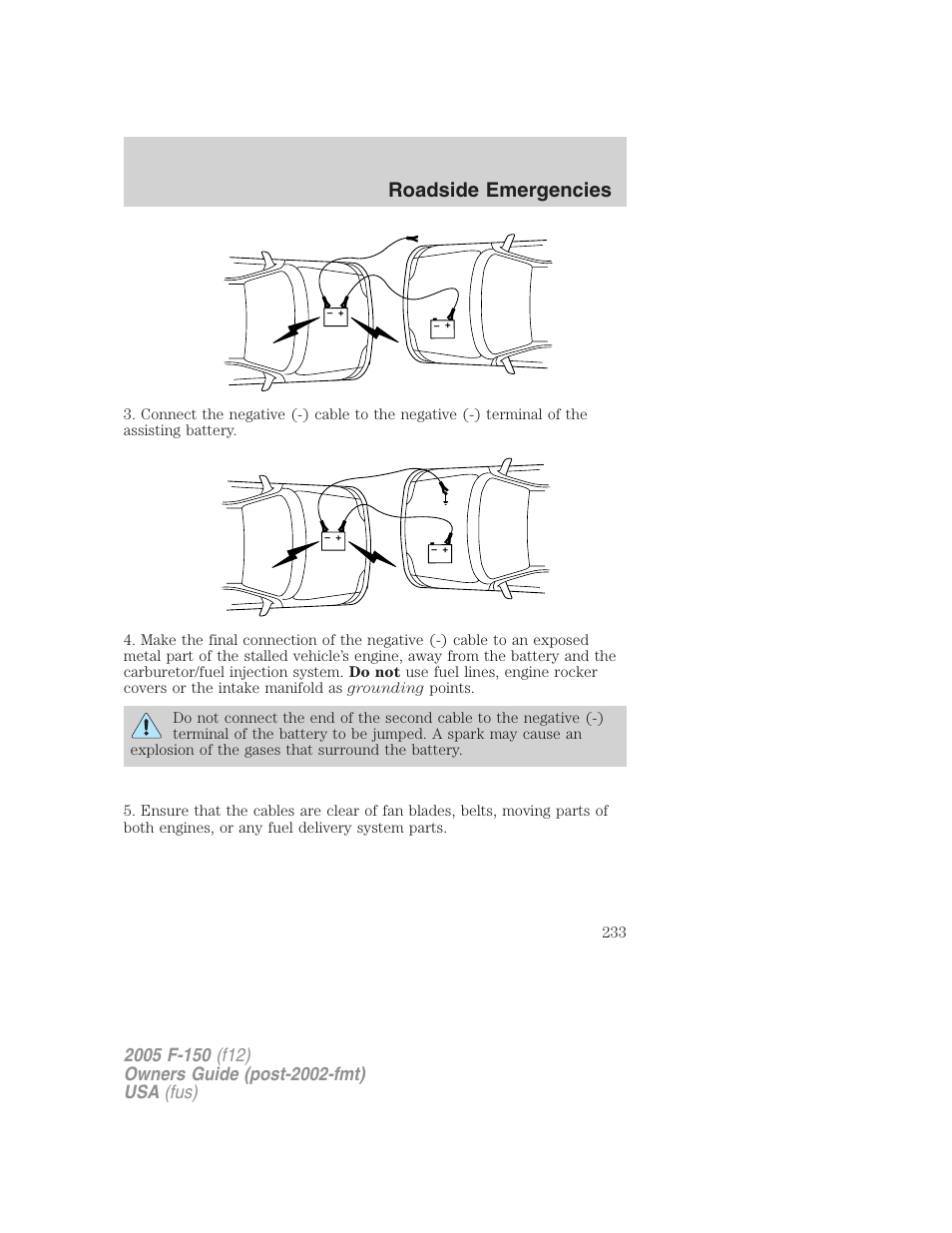 Roadside emergencies | FORD 2005 F-150 User Manual | Page 233 / 312