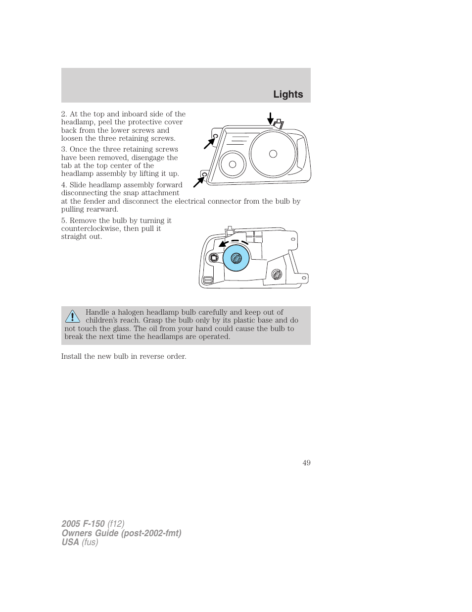 Lights | FORD 2005 F-150 User Manual | Page 49 / 312