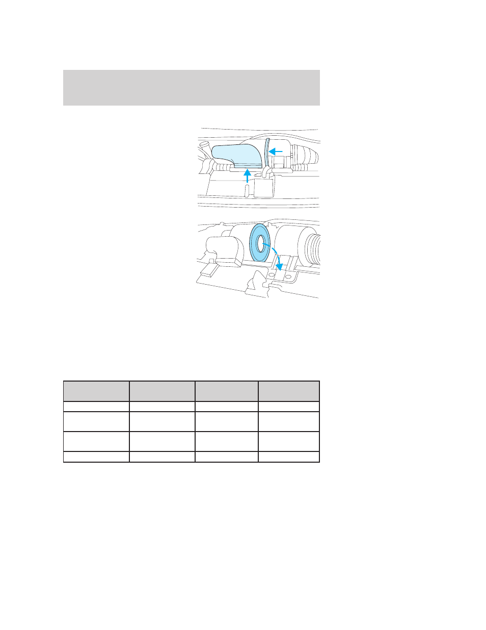 Changing the air filter element, Motorcraft part numbers, Air filter(s) | Part numbers, Maintenance and specifications | FORD 2006 E-150 User Manual | Page 228 / 248