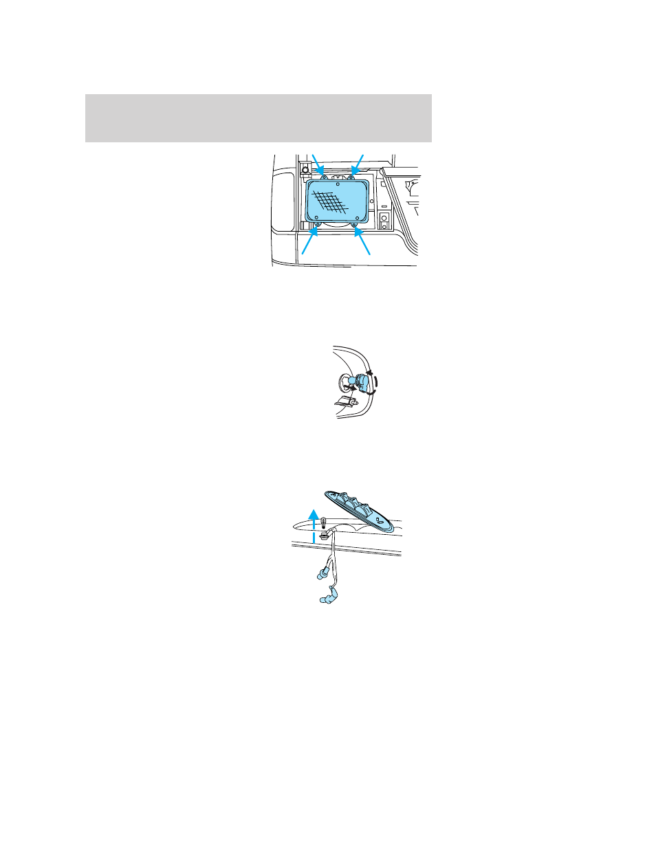 Replacing front parking lamp/turn signal bulbs, Replacing high-mount brakelamp bulbs, Lights | FORD 2006 E-150 User Manual | Page 41 / 248