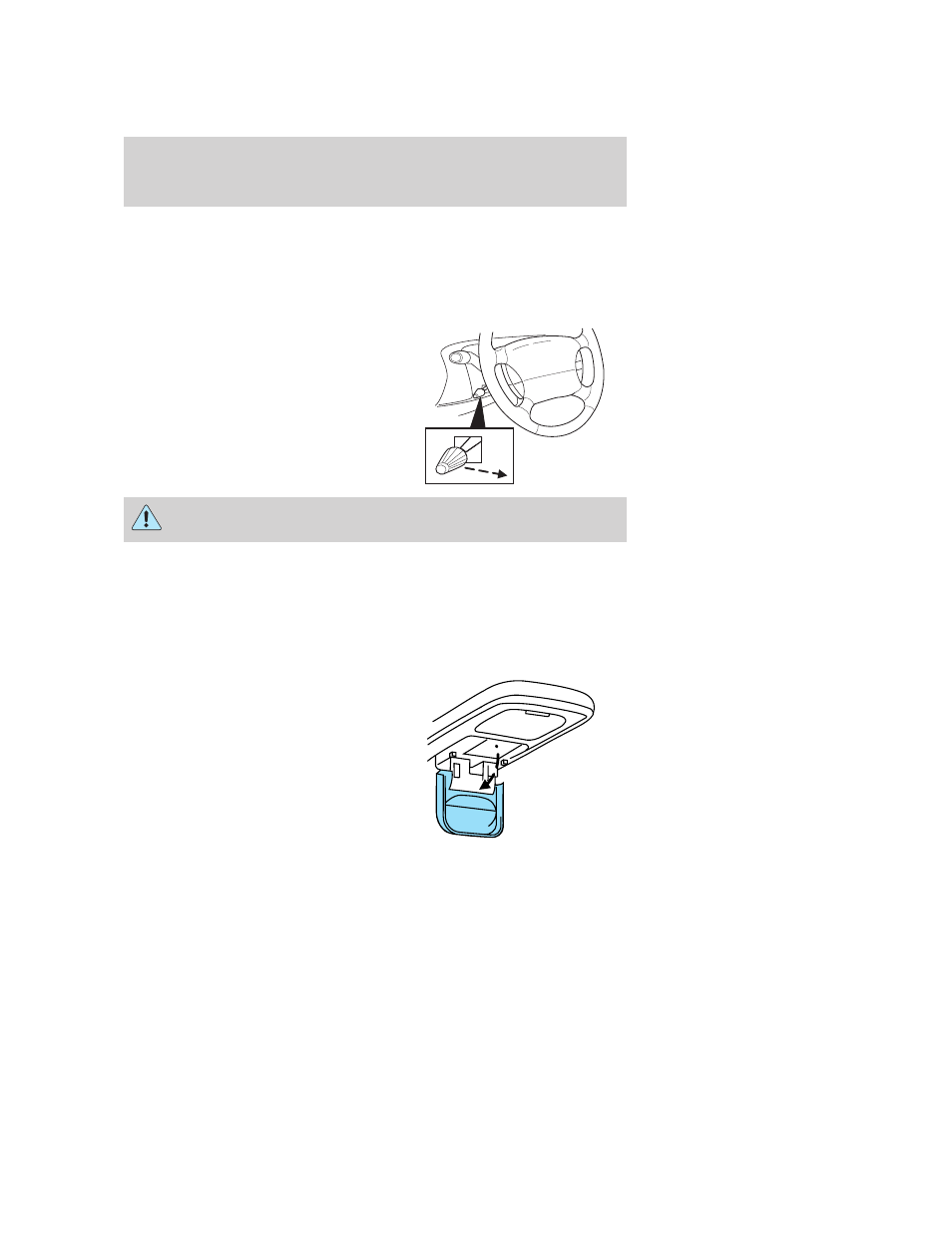 Tilt steering wheel, Overhead console (if equipped), Storage compartment (if equipped) | Steering wheel adjustment, Driver controls | FORD 2006 E-150 User Manual | Page 44 / 248
