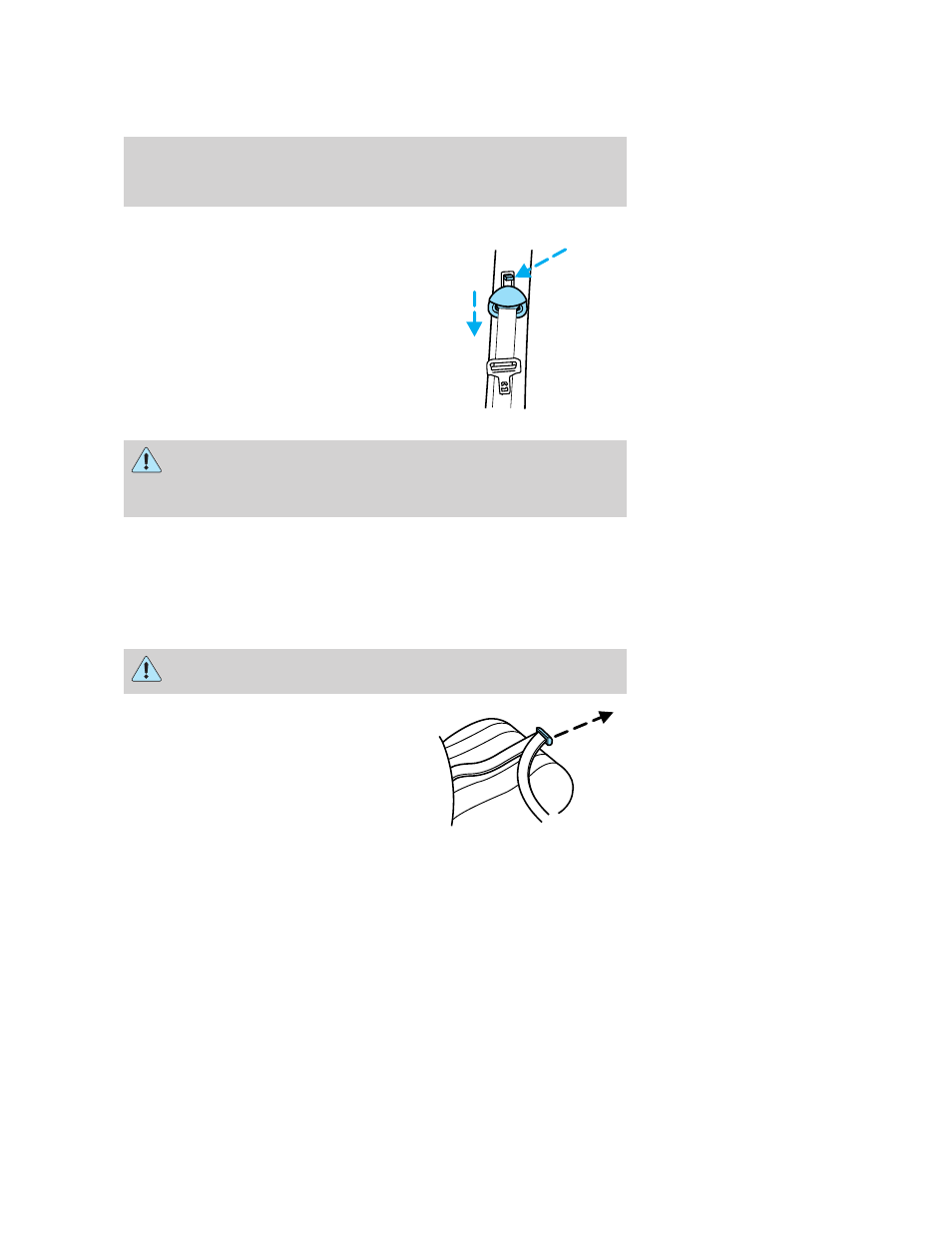 Front safety belt height adjustment, Lap belts, Adjusting the center lap belt | Seating and safety restraints | FORD 2006 E-150 User Manual | Page 68 / 248