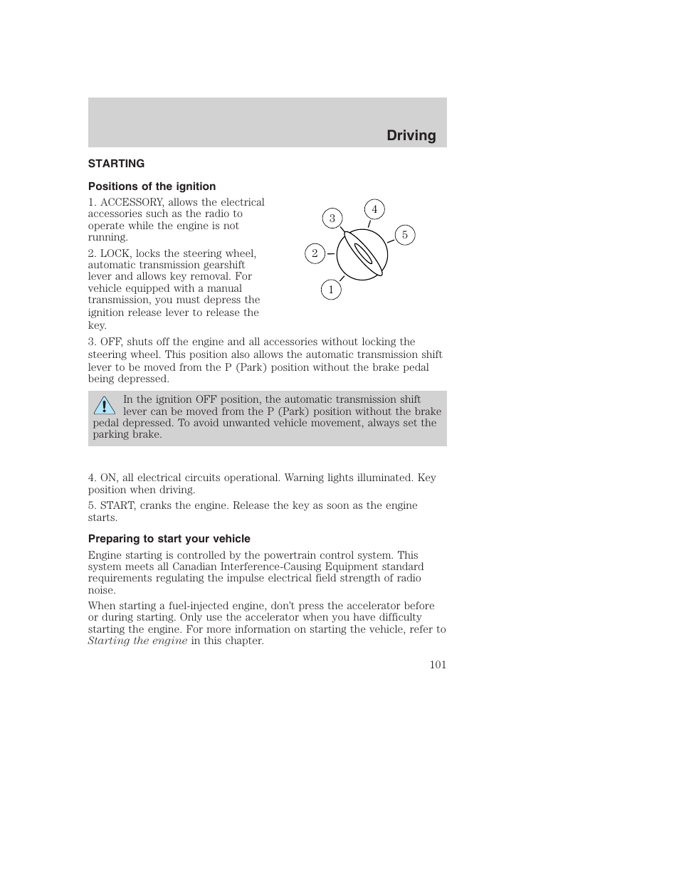Driving | FORD 2002 F-250 User Manual | Page 101 / 264