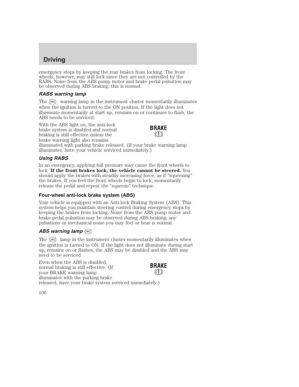 Driving | FORD 2002 F-250 User Manual | Page 106 / 264