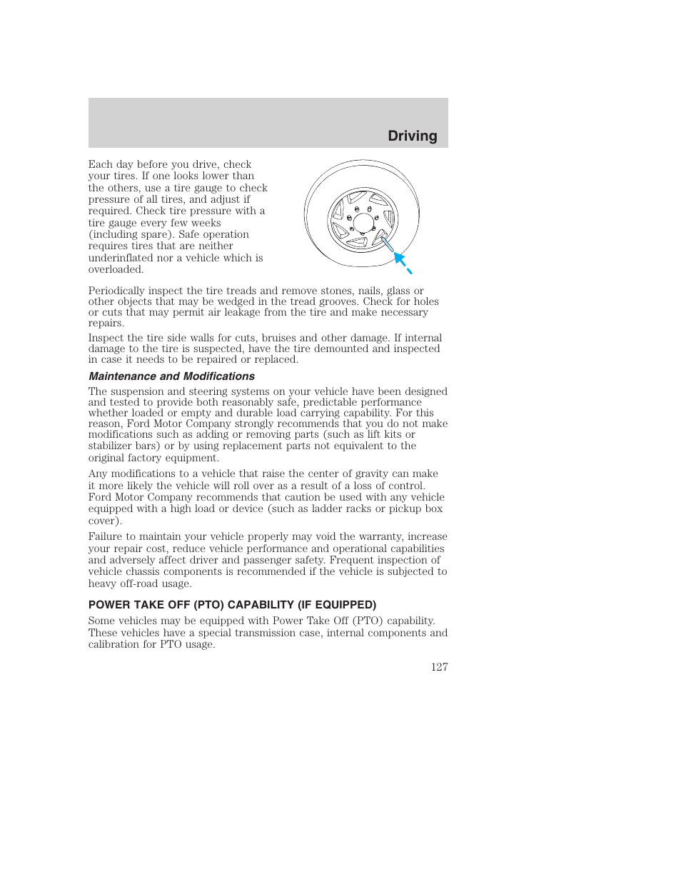 Driving | FORD 2002 F-250 User Manual | Page 127 / 264