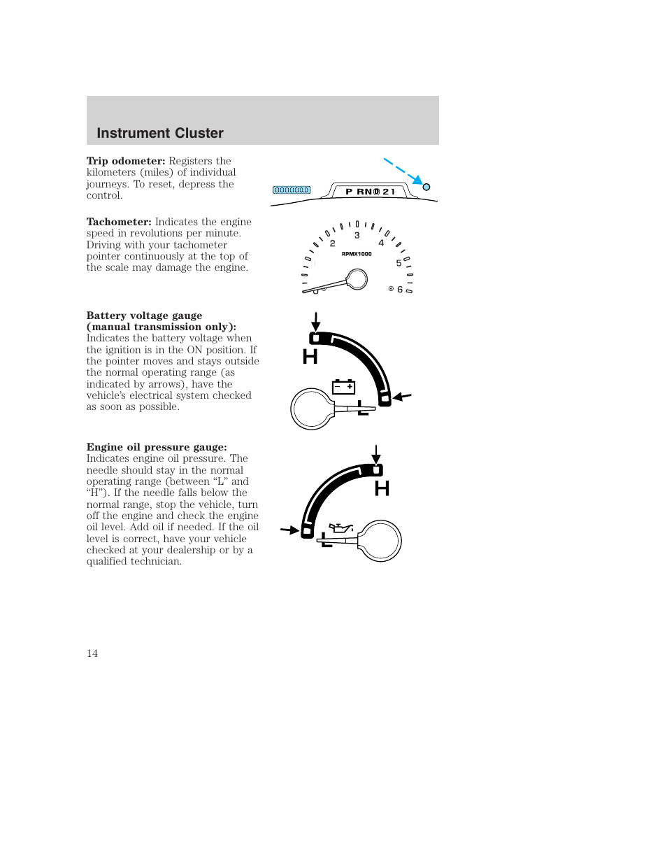 Instrument cluster | FORD 2002 F-250 User Manual | Page 14 / 264