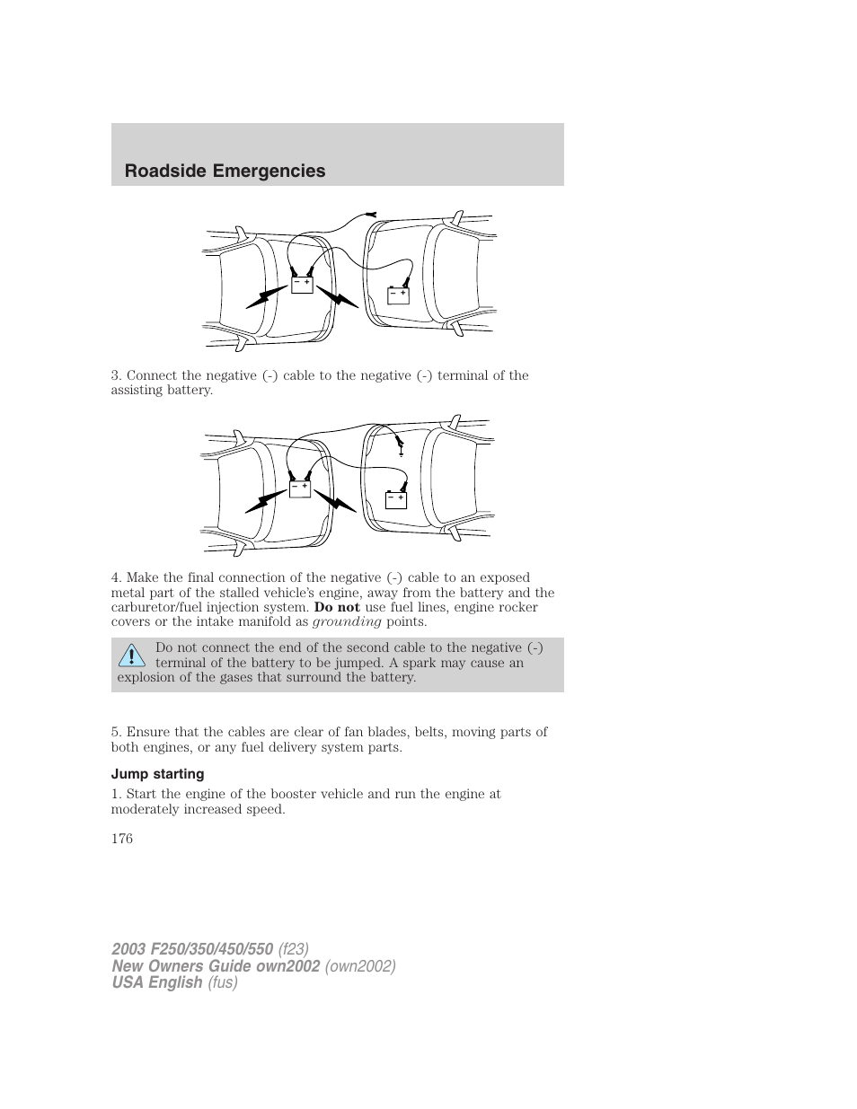 Roadside emergencies | FORD 2002 F-250 User Manual | Page 176 / 264