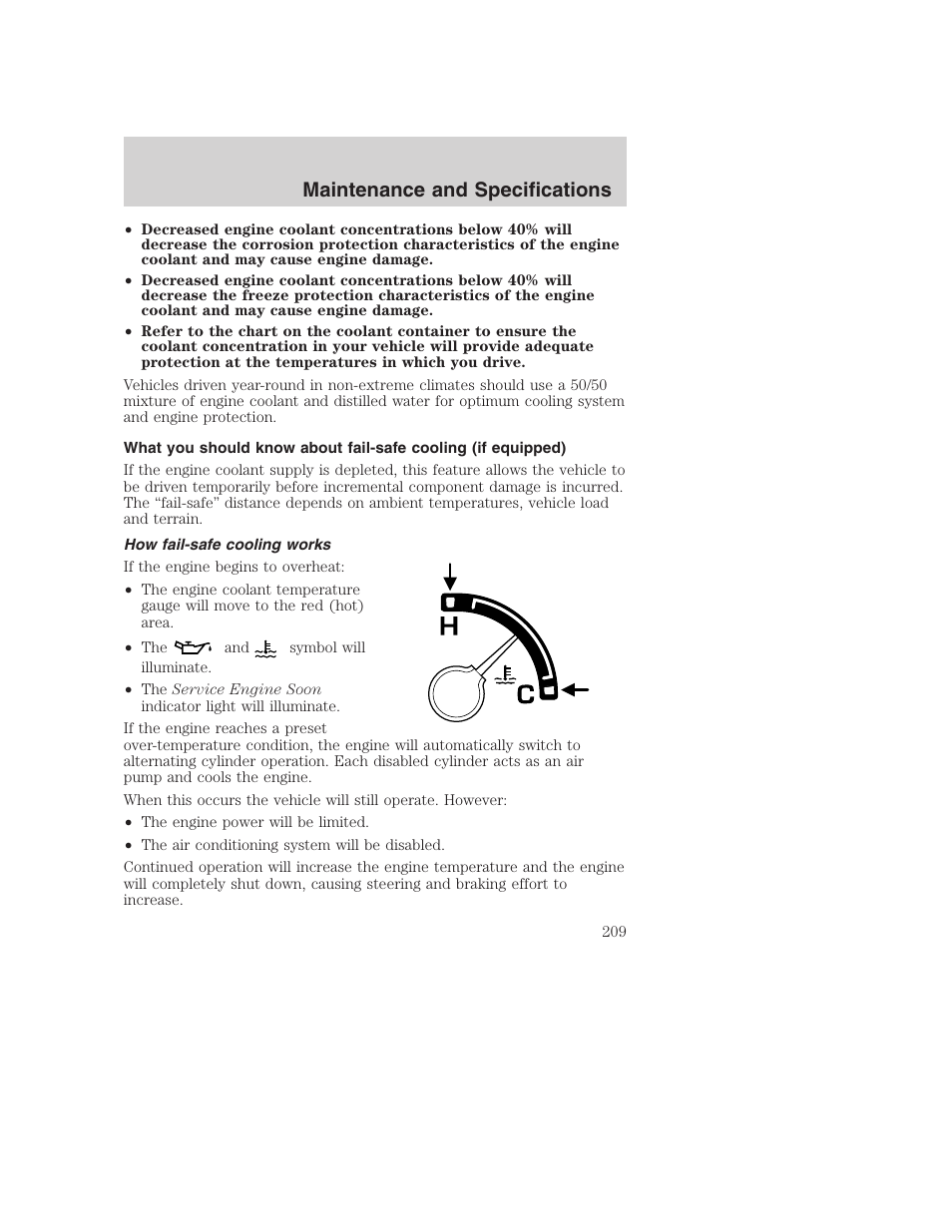 Maintenance and specifications | FORD 2002 F-250 User Manual | Page 209 / 264