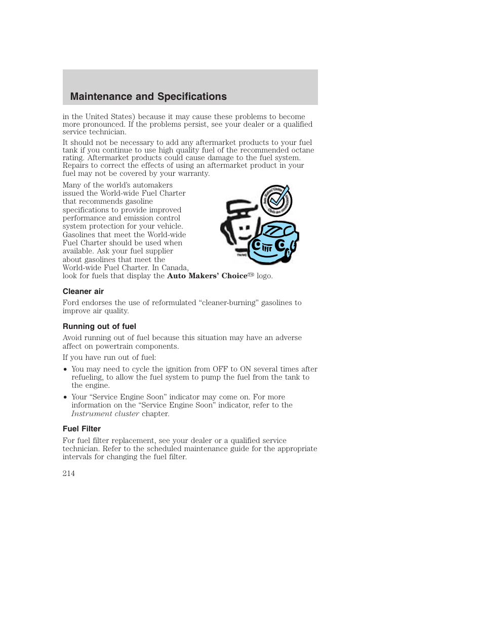 Maintenance and specifications | FORD 2002 F-250 User Manual | Page 214 / 264