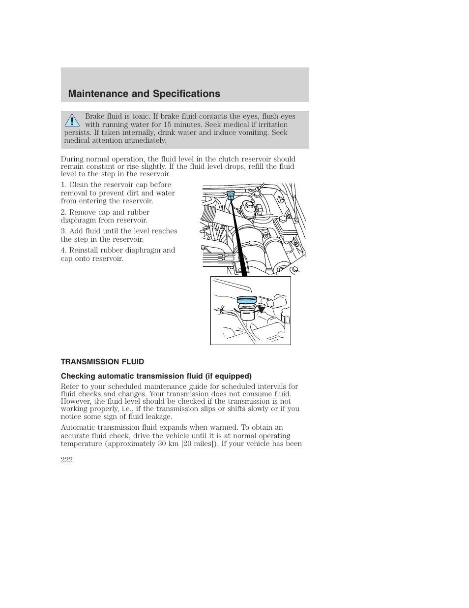 Maintenance and specifications | FORD 2002 F-250 User Manual | Page 222 / 264