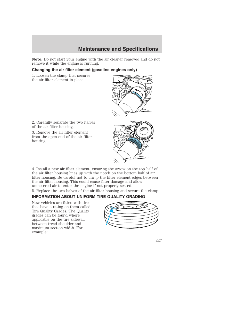 Maintenance and specifications | FORD 2002 F-250 User Manual | Page 227 / 264