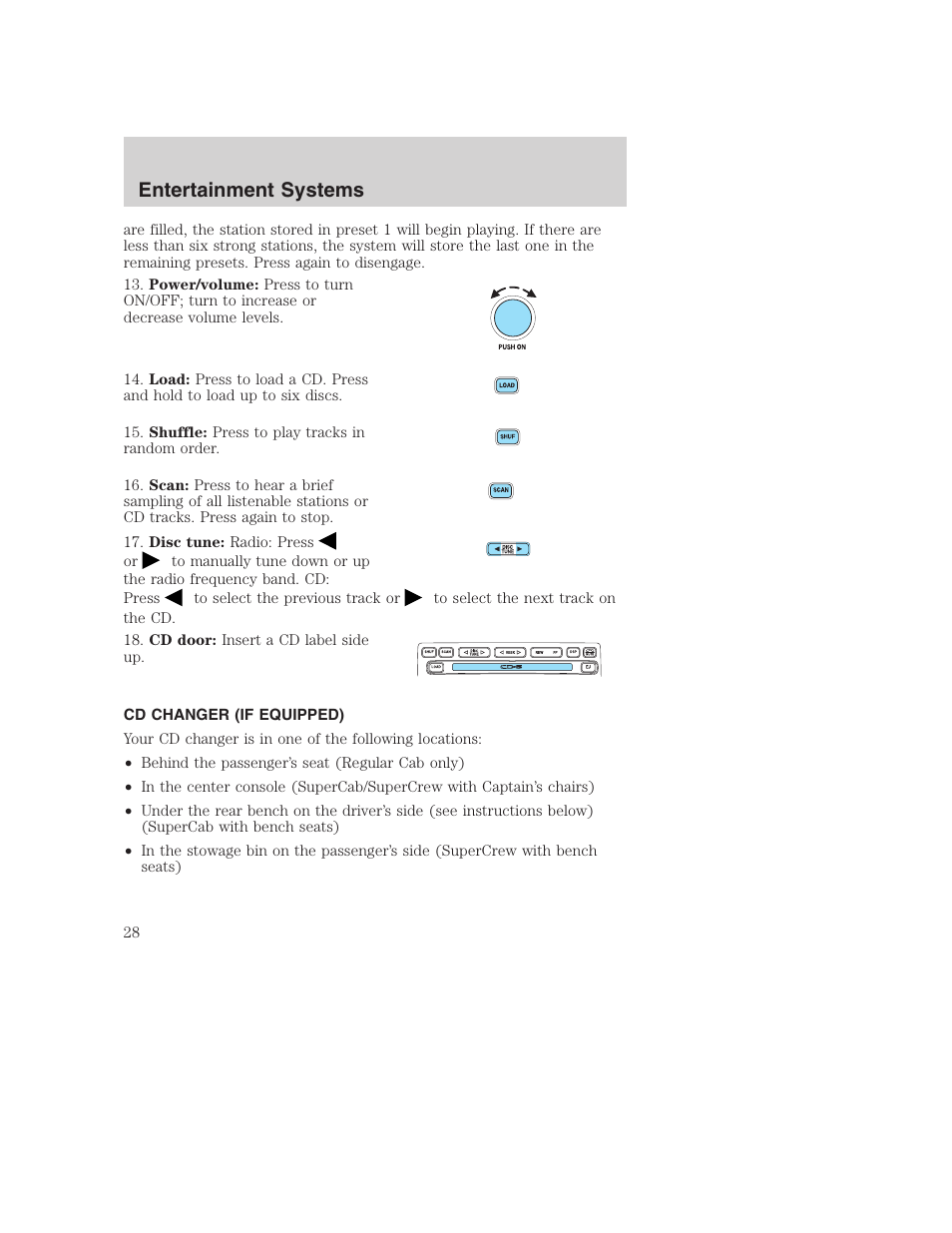 Entertainment systems | FORD 2002 F-250 User Manual | Page 28 / 264