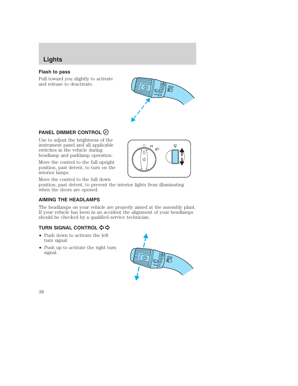 Lights | FORD 2002 F-250 User Manual | Page 38 / 264