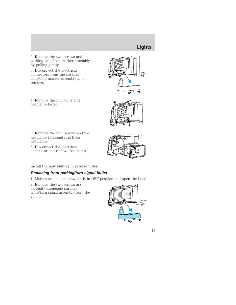 Lights | FORD 2002 F-250 User Manual | Page 41 / 264