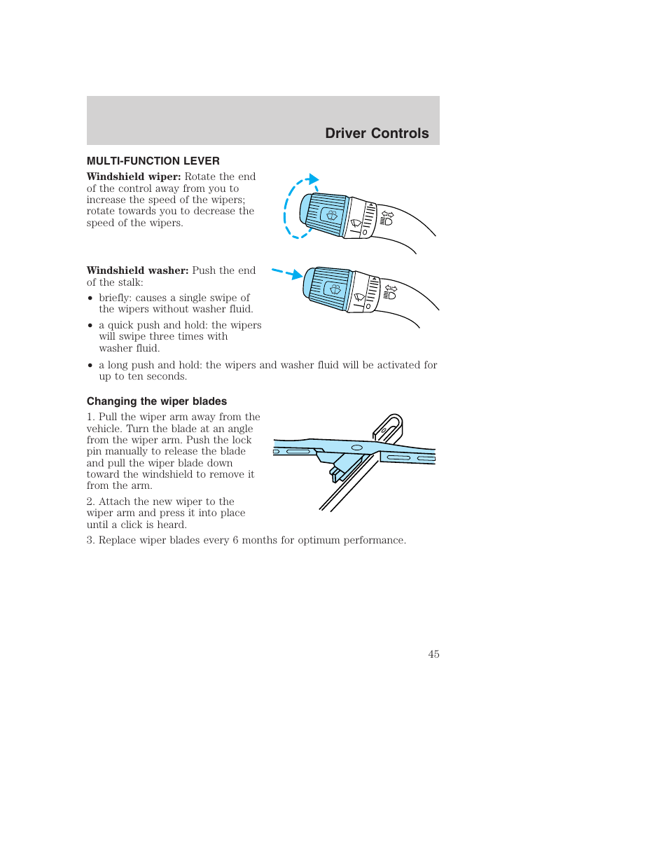 Driver controls | FORD 2002 F-250 User Manual | Page 45 / 264