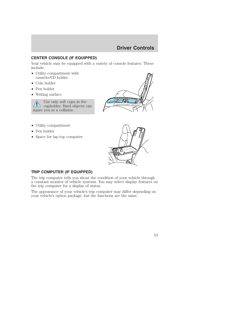 Driver controls | FORD 2002 F-250 User Manual | Page 53 / 264