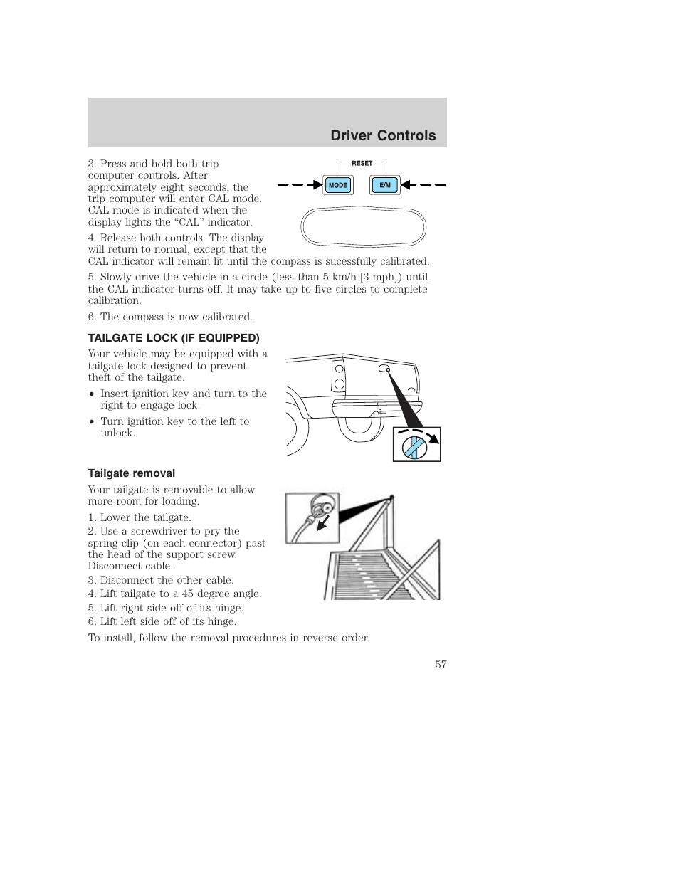 Driver controls | FORD 2002 F-250 User Manual | Page 57 / 264