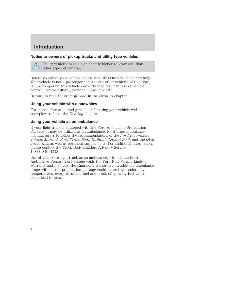 Introduction | FORD 2002 F-250 User Manual | Page 6 / 264