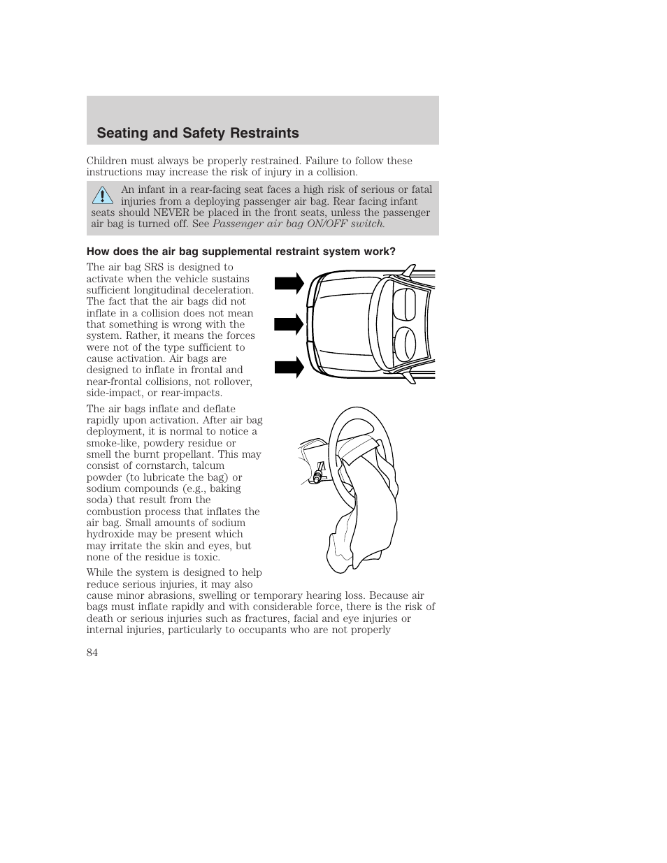 Seating and safety restraints | FORD 2002 F-250 User Manual | Page 84 / 264