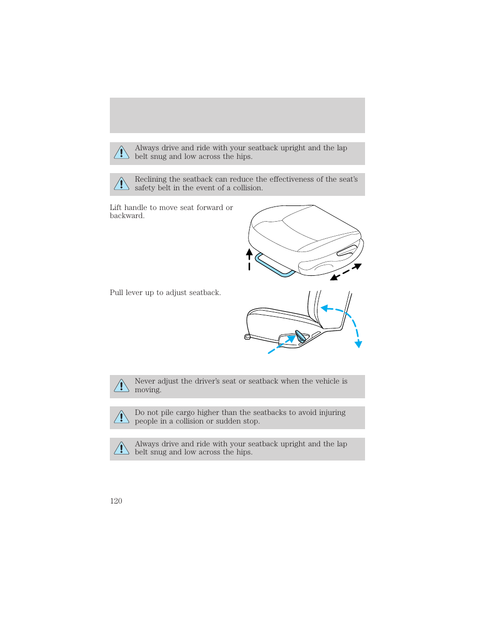 Seating and safety restraints | FORD 2000 Explorer User Manual | Page 120 / 296