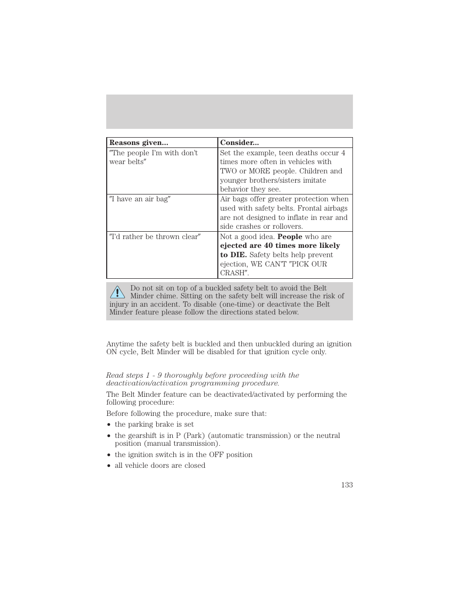 Seating and safety restraints | FORD 2000 Explorer User Manual | Page 133 / 296