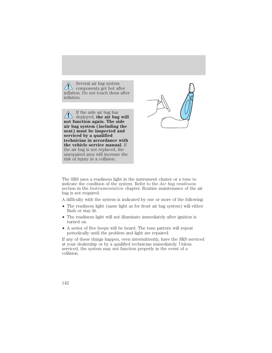 Seating and safety restraints | FORD 2000 Explorer User Manual | Page 142 / 296