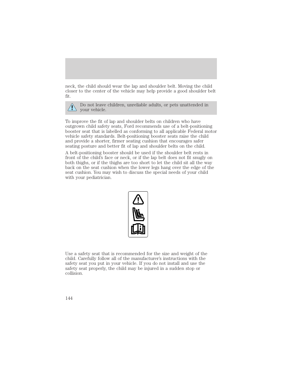 Seating and safety restraints | FORD 2000 Explorer User Manual | Page 144 / 296