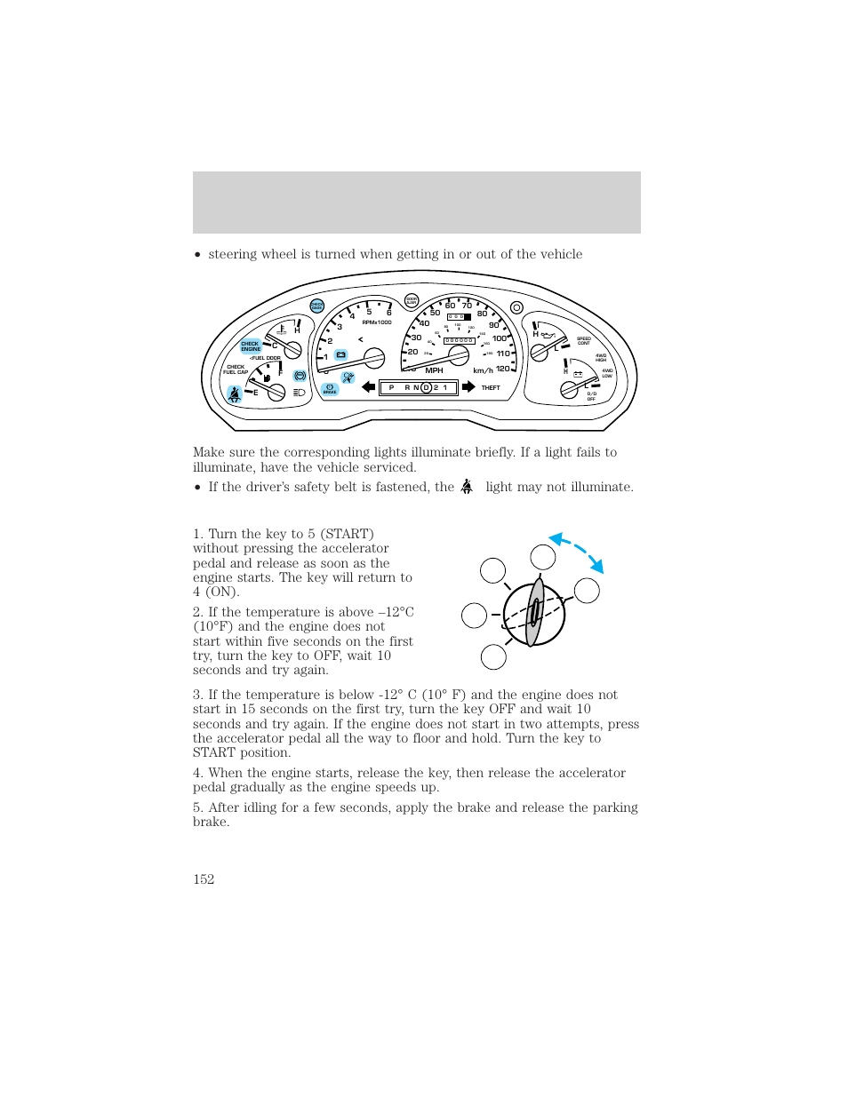 Starting | FORD 2000 Explorer User Manual | Page 152 / 296