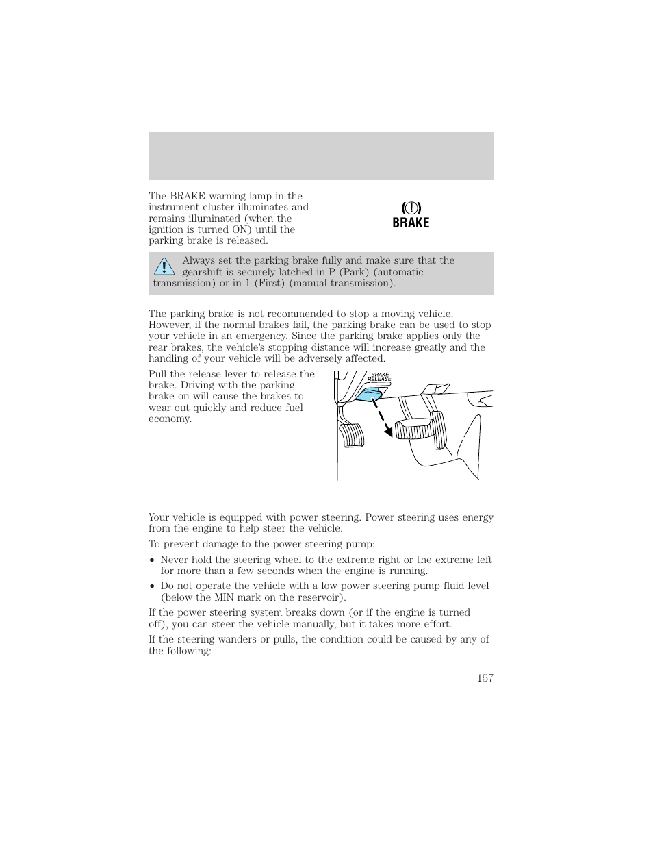 Driving | FORD 2000 Explorer User Manual | Page 157 / 296