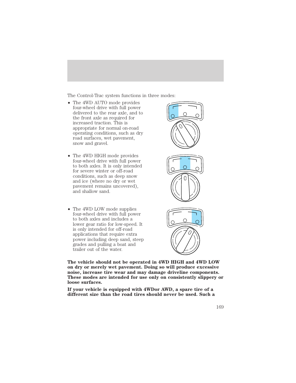 Driving | FORD 2000 Explorer User Manual | Page 169 / 296