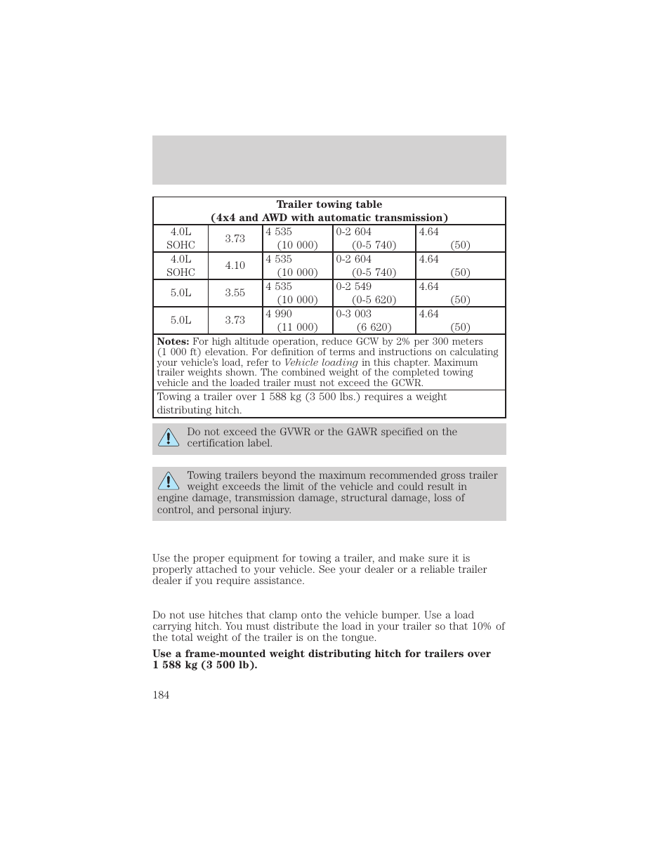 Driving | FORD 2000 Explorer User Manual | Page 184 / 296