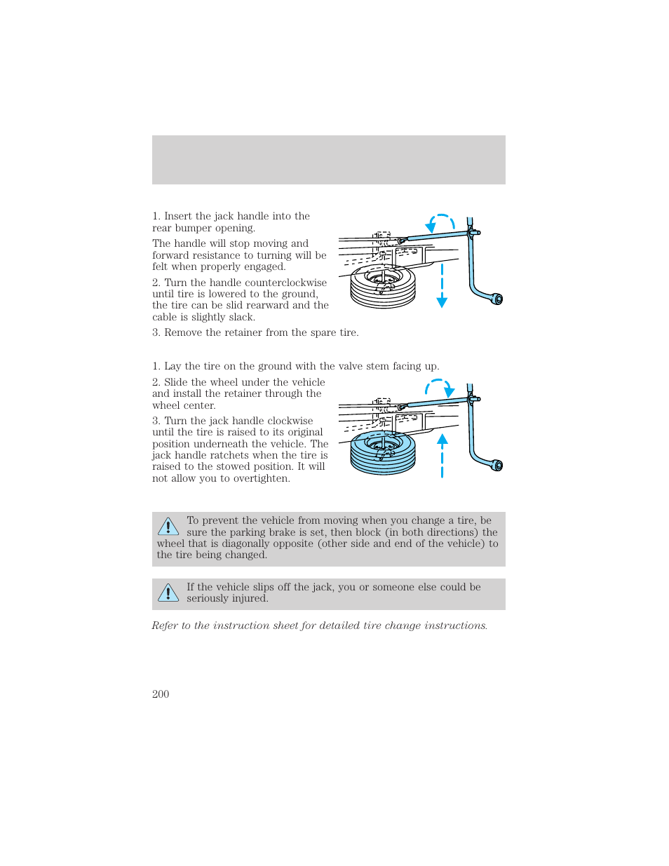 Roadside emergencies | FORD 2000 Explorer User Manual | Page 200 / 296