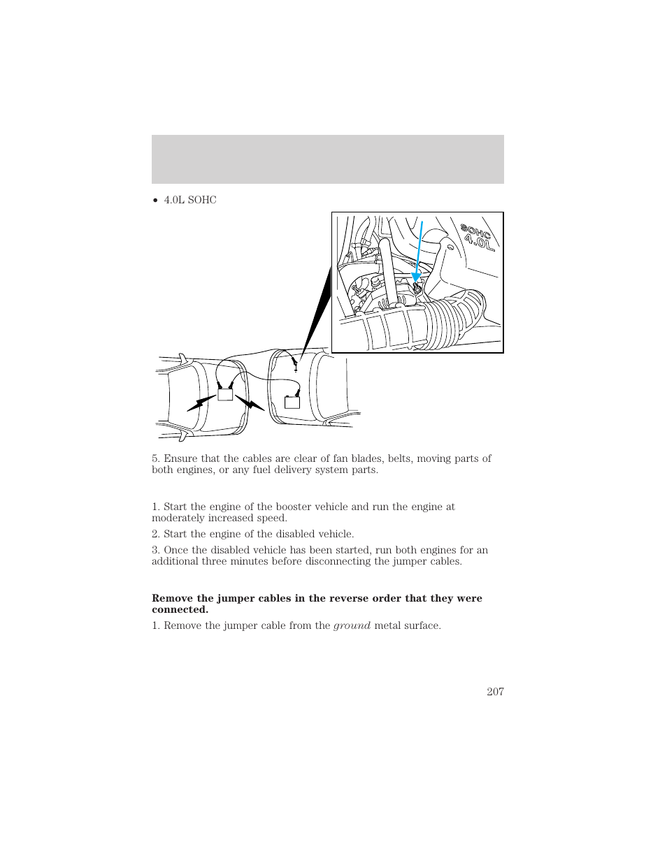 Roadside emergencies | FORD 2000 Explorer User Manual | Page 207 / 296