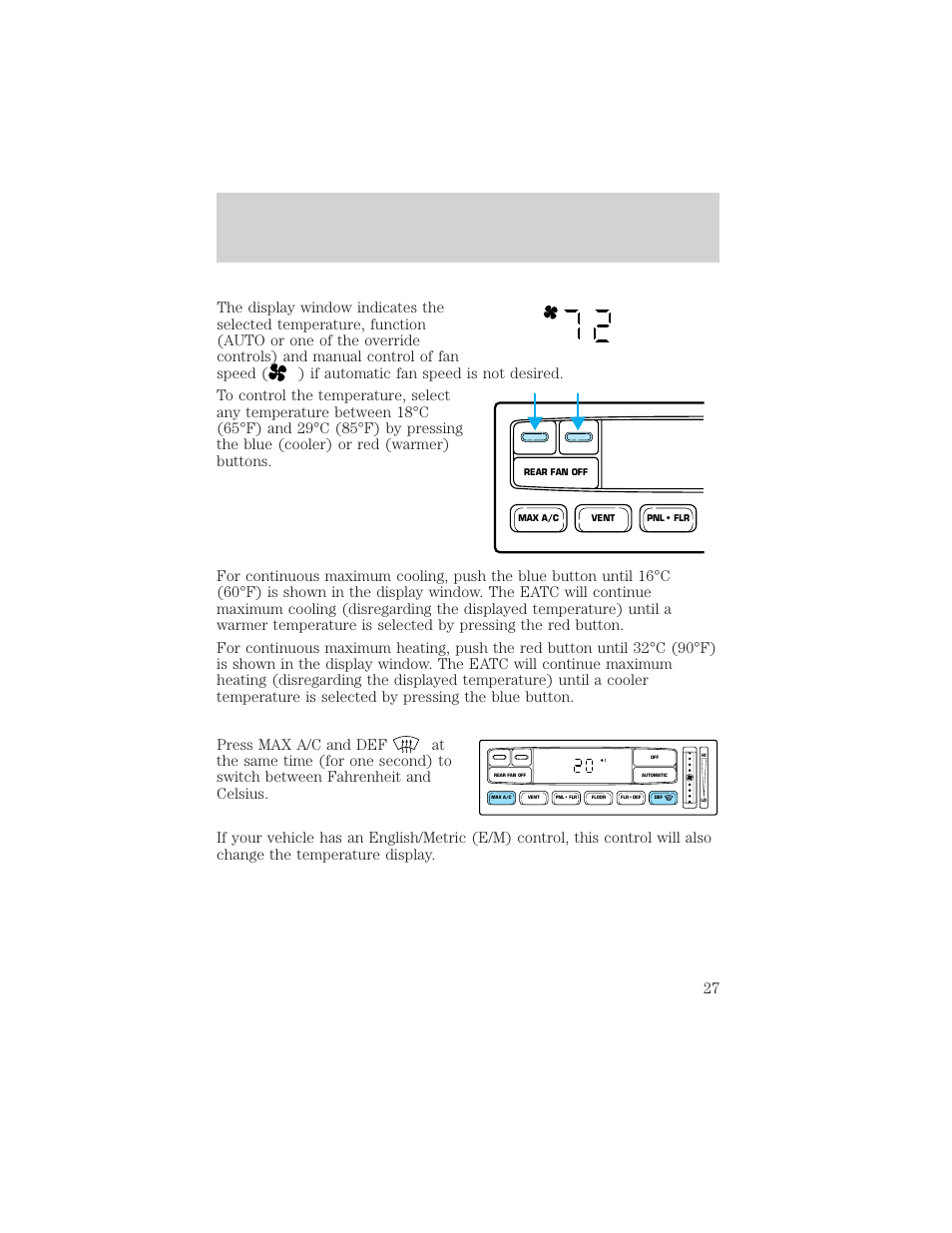 Controls and features | FORD 2000 Explorer User Manual | Page 27 / 296