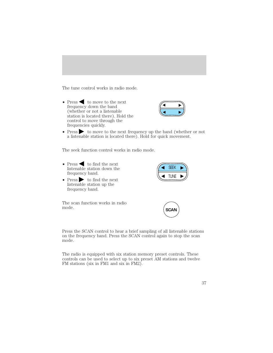 Controls and features | FORD 2000 Explorer User Manual | Page 37 / 296