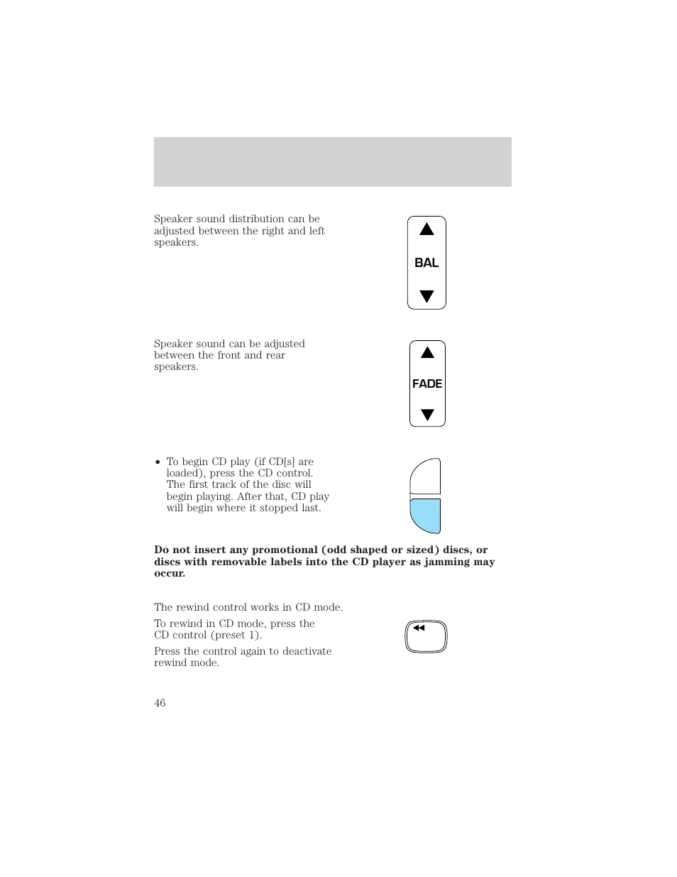 Controls and features | FORD 2000 Explorer User Manual | Page 46 / 296