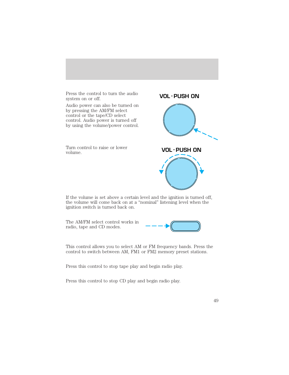 Controls and features | FORD 2000 Explorer User Manual | Page 49 / 296