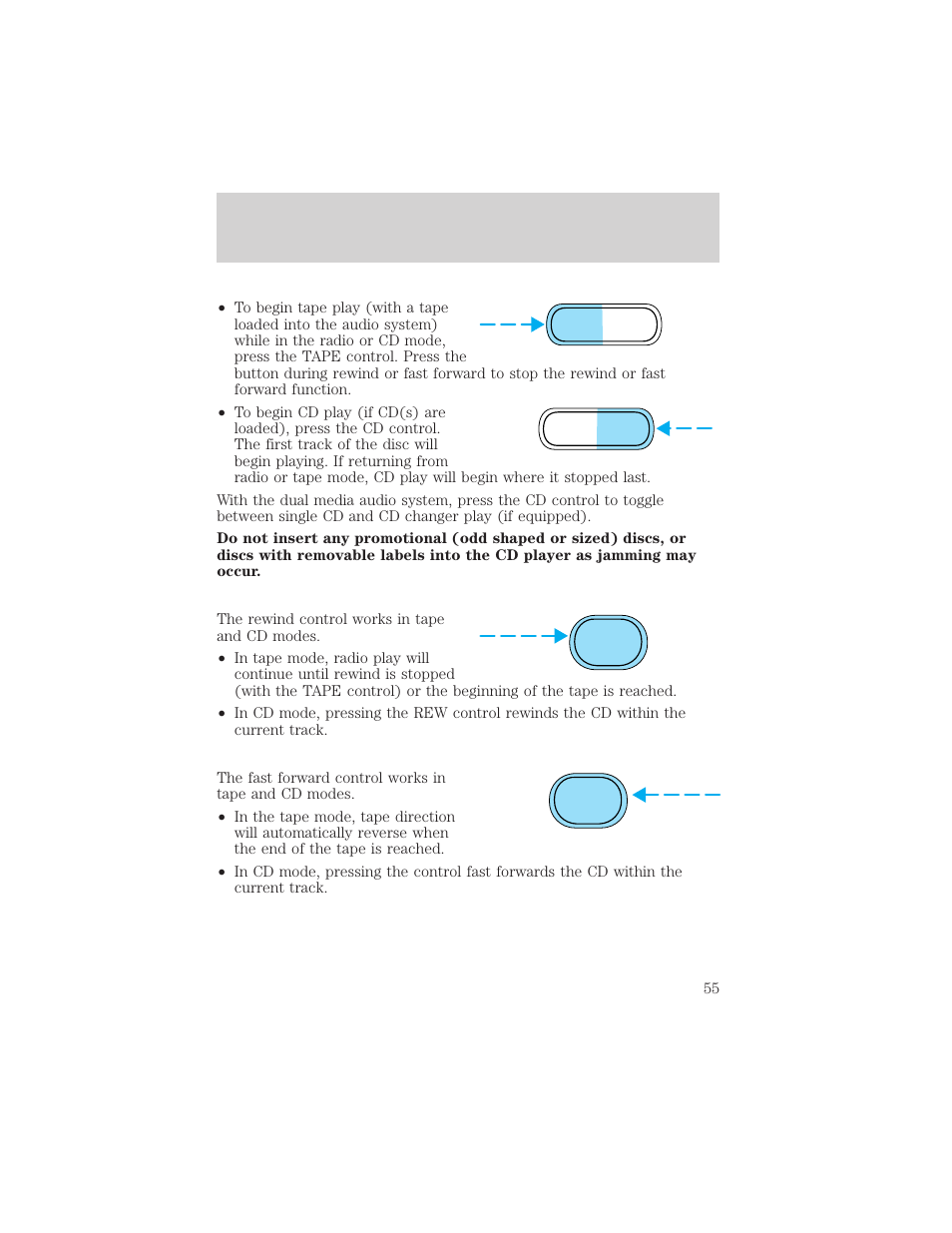 Controls and features | FORD 2000 Explorer User Manual | Page 55 / 296