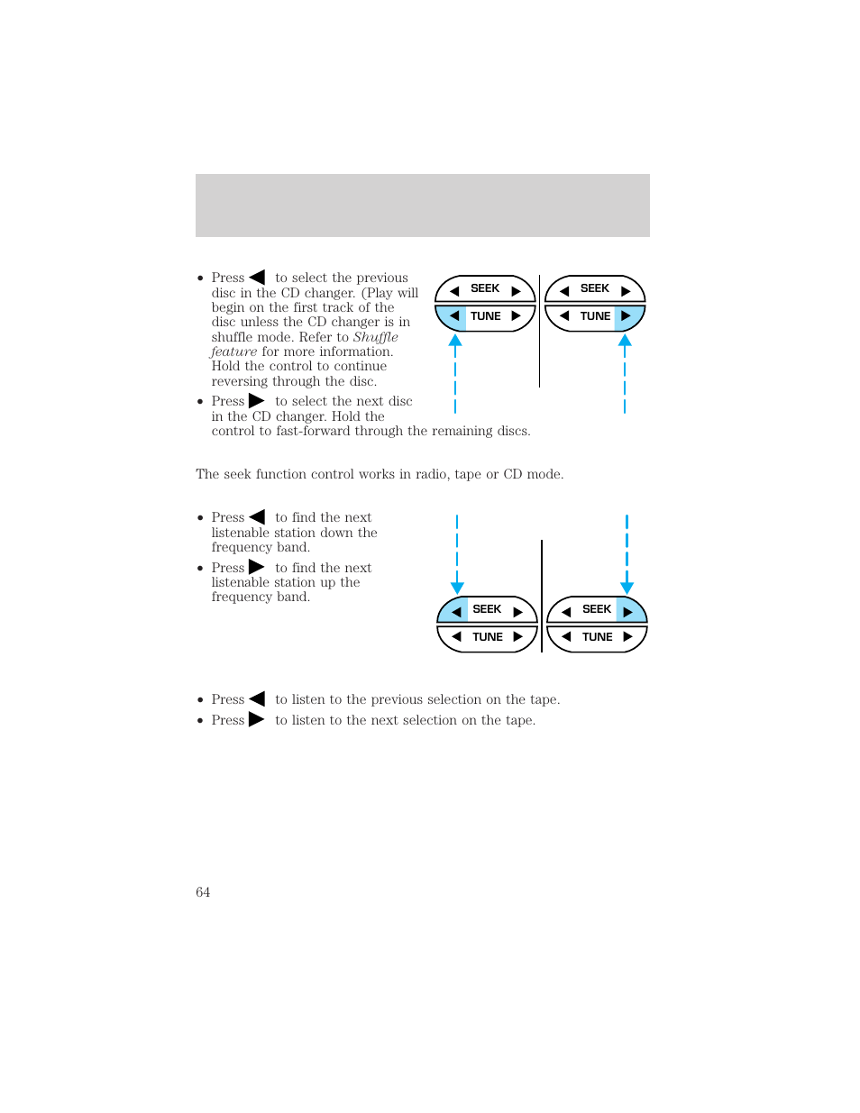 Controls and features | FORD 2000 Explorer User Manual | Page 64 / 296