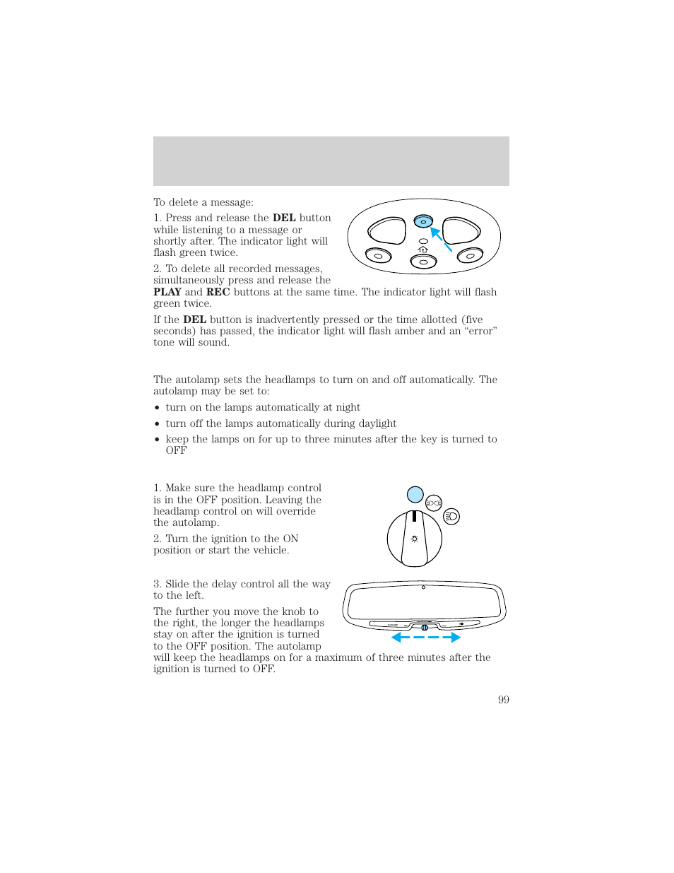 Controls and features | FORD 2000 Explorer User Manual | Page 99 / 296